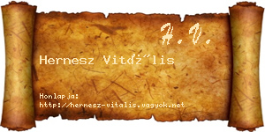Hernesz Vitális névjegykártya